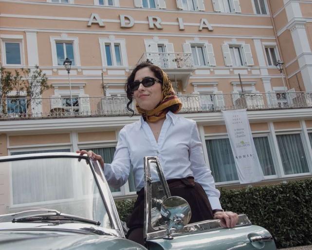 Woman with cabriolet